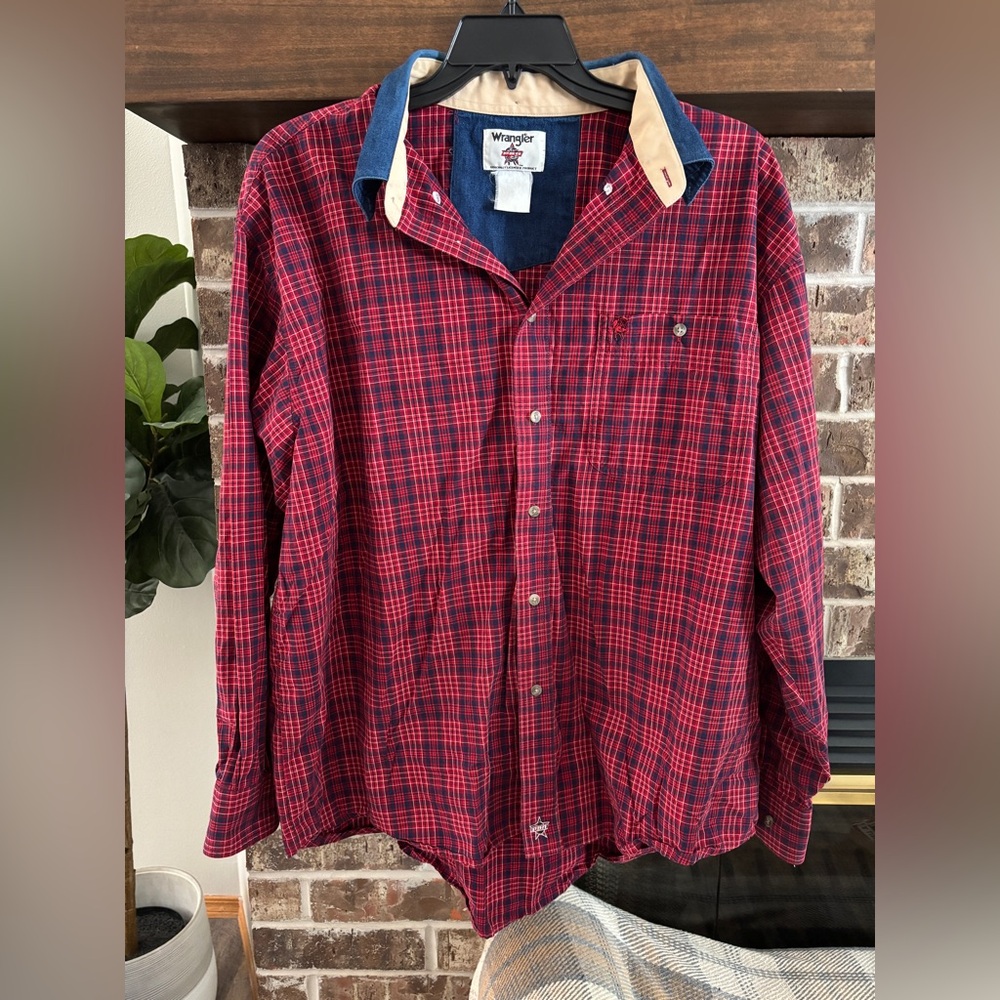 Wrangler PBR Button Down Long Sleeve
